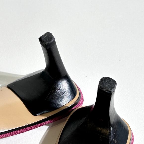 Gucci Vintage 1990s Monogram GG Logo Canvas Mule Slide heels in Plum Pink - Picture 9 of 12